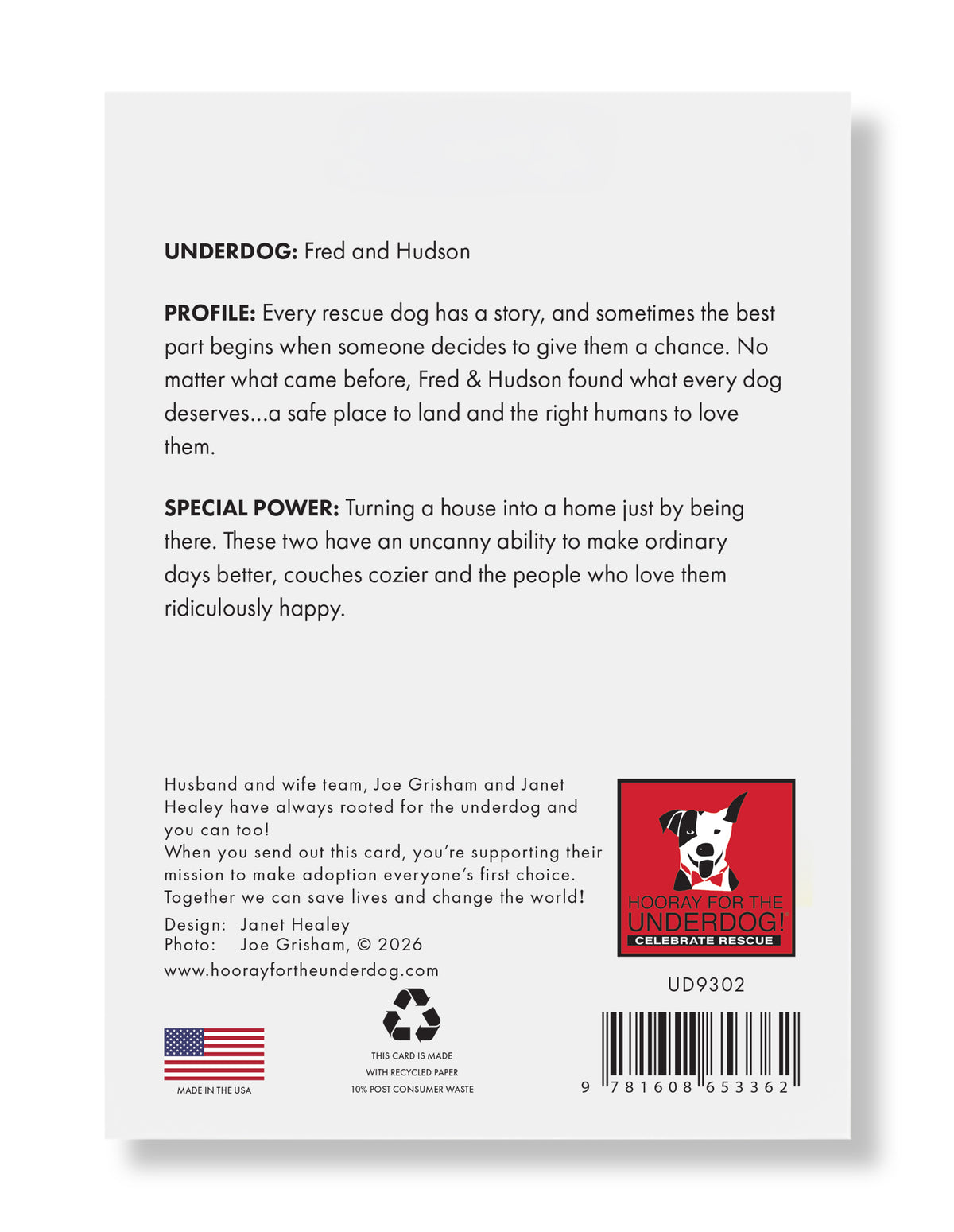 Fred and Hudson Greeting Card - Holiday 10 Pack