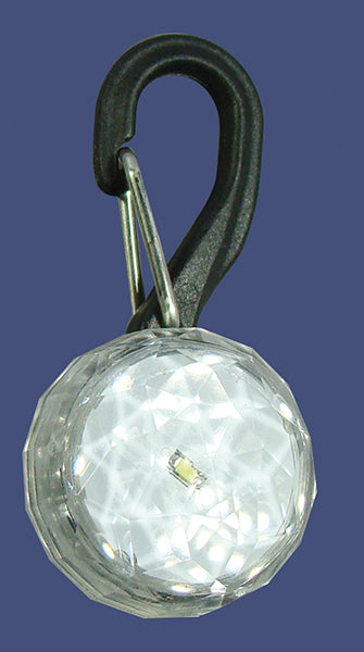 Clip-On Micro LED Safety Light, White, Clear Jewel