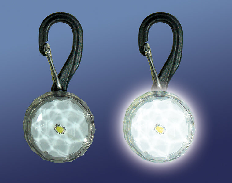 Clip-On Micro LED Safety Light, White, Clear Jewel