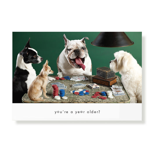 Dogs Playing Poker Birthday Greeting Card