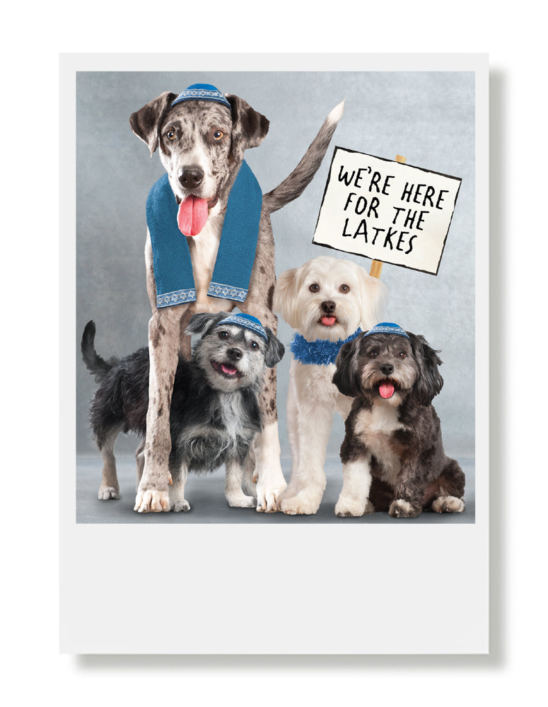 Theo, Charlie, Delilah and Dash Chanukah Greeting Card
